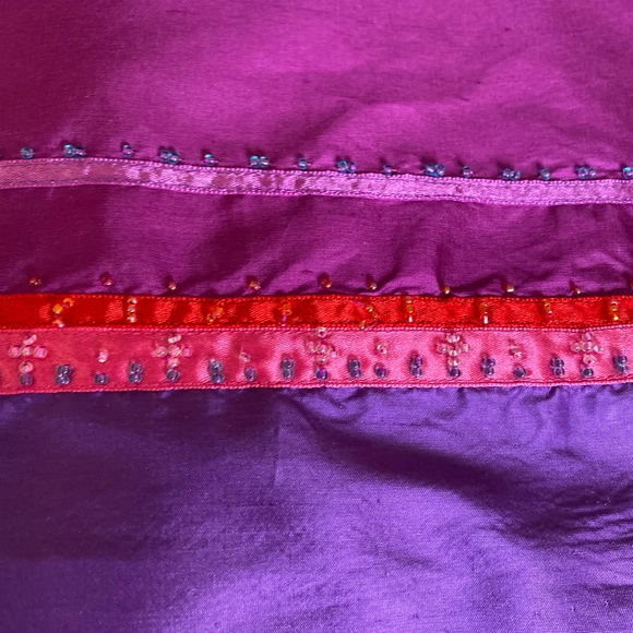 Vintage Jillian Jones Purple Silk Beaded Cocktail Dress Sleeveless Zip Back - Picture 6 of 13